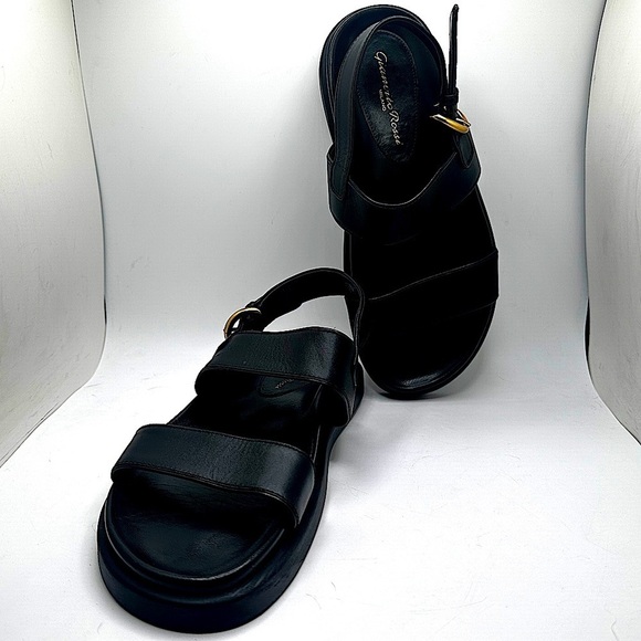 Gianvito Rossi Shoes - PRISTINE COND. Gianvito Rossi Black Bilbao Leather Sandals Sz 38 EU ✨✨